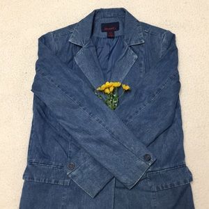 Denim&Co.  blazer small EUC denim one button